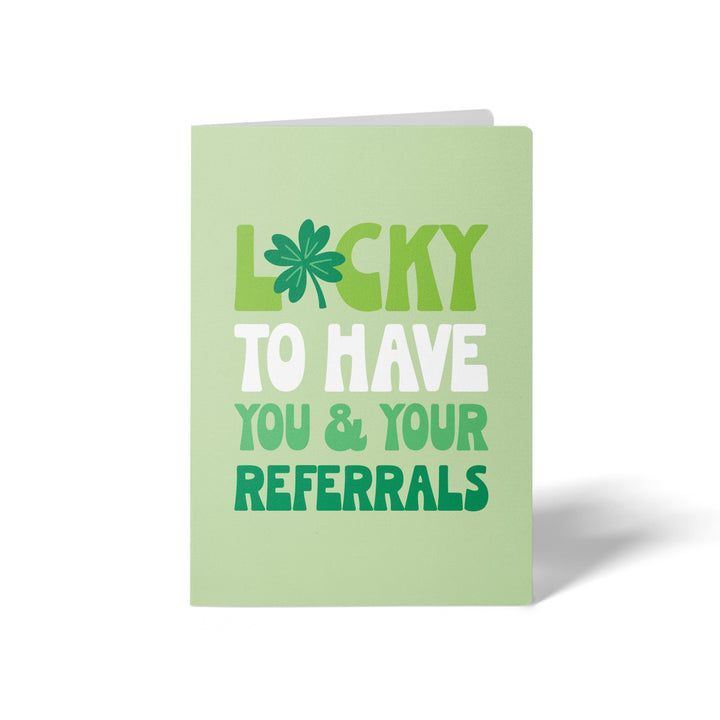 Set of Lucky To Have You And Your Referrals | St. Patrick's Day Greeting Cards | Envelopes Included | 118-GC001-AB Greeting Card Market Dwellings LIGHT OLIVE