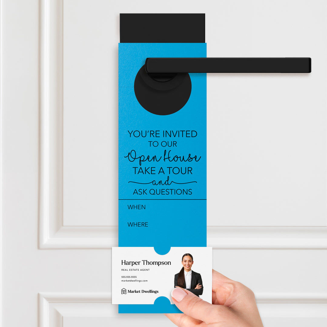 You're invited To Our Open House | Door Hangers Door Hanger Market Dwellings