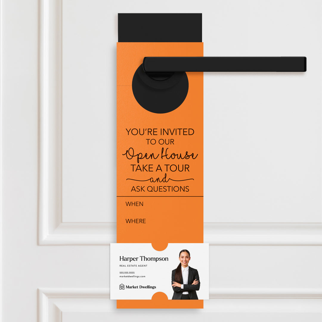 You're invited To Our Open House | Door Hangers Door Hanger Market Dwellings CARROT