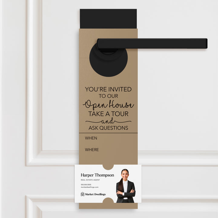 You're invited To Our Open House | Door Hangers Door Hanger Market Dwellings KRAFT