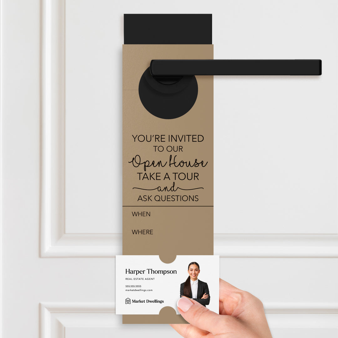 You're invited To Our Open House | Door Hangers Door Hanger Market Dwellings