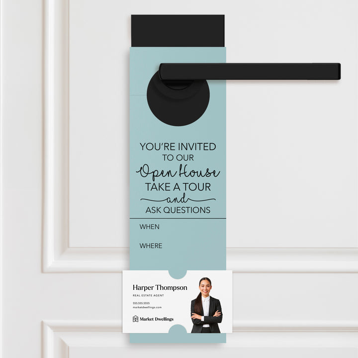 You're invited To Our Open House | Door Hangers Door Hanger Market Dwellings LIGHT BLUE