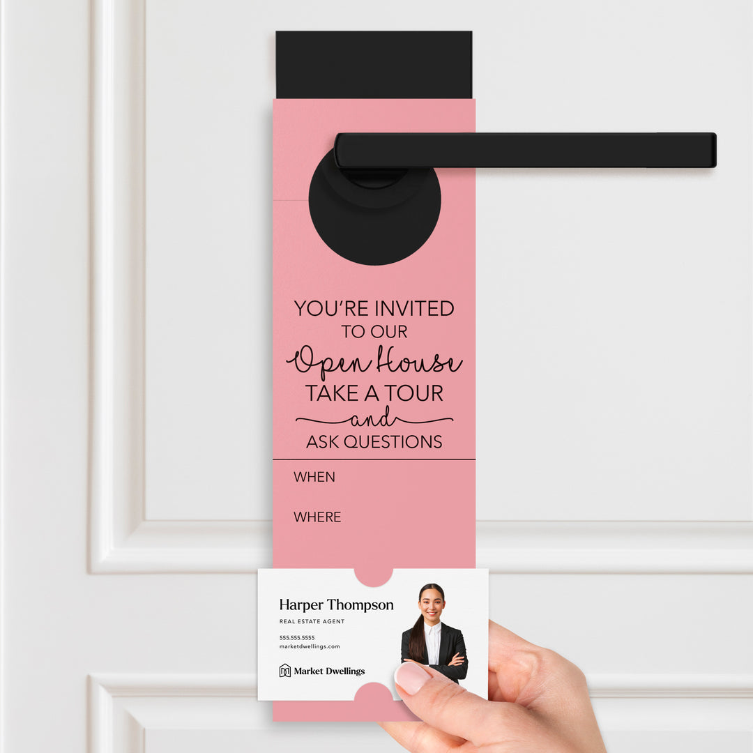 You're invited To Our Open House | Door Hangers Door Hanger Market Dwellings