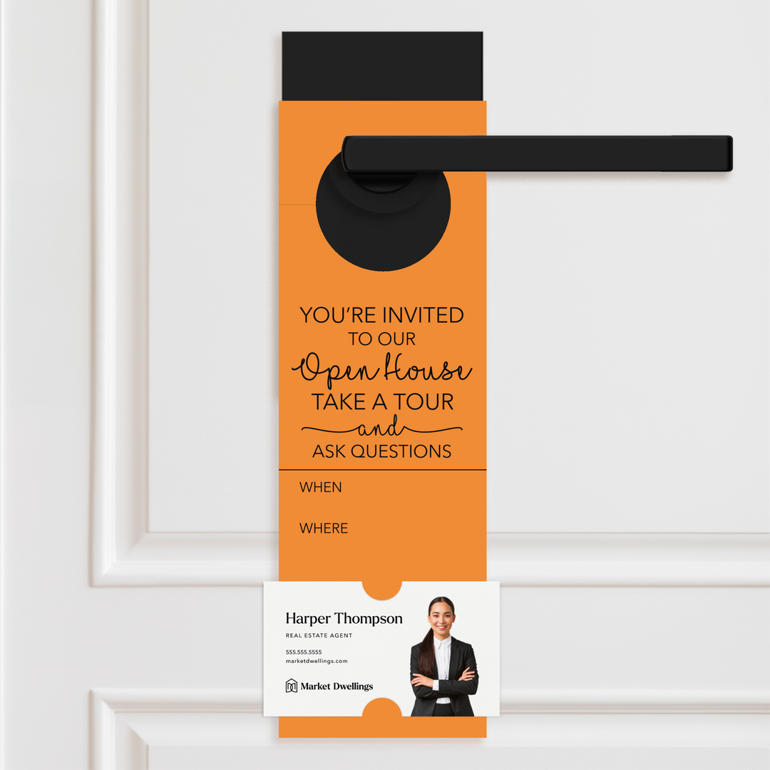 You're invited To Our Open House | Door Hangers Door Hanger Market Dwellings CARROT