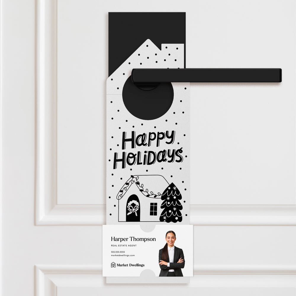 Happy Holidays Door Hangers Holiday Door Hanger Market Dwellings WHITE 10