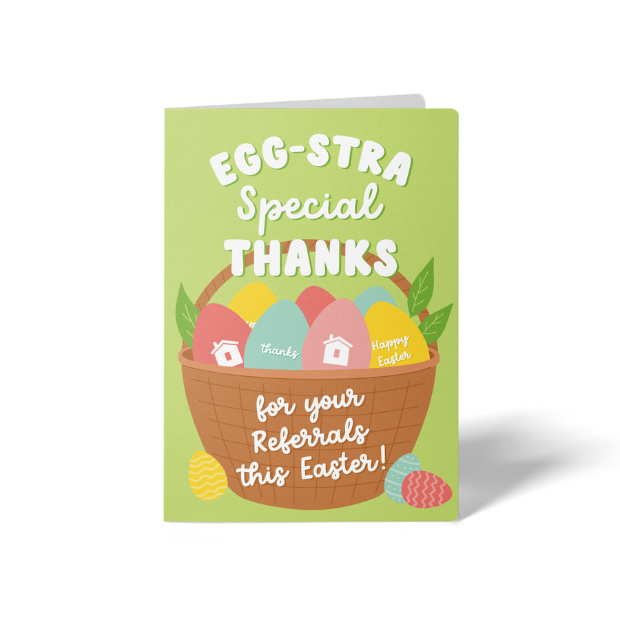 Set of Egg-stra Special Thanks For Your Referrals This Easter! Greeting Cards | Envelopes Included Greeting Card Market Dwellings