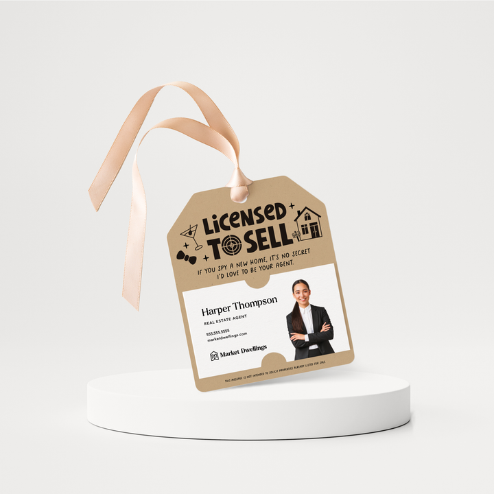 Licensed to Sell Real Estate | Pop By Gift Tags | 122-GT001 Gift Tag Market Dwellings KRAFT  