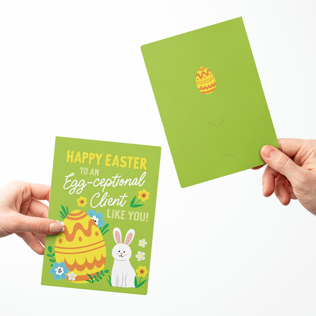 Set of Happy Easter To An Egg-ceptional Client Like You! Greeting Cards | Envelopes Included Greeting Card Market Dwellings