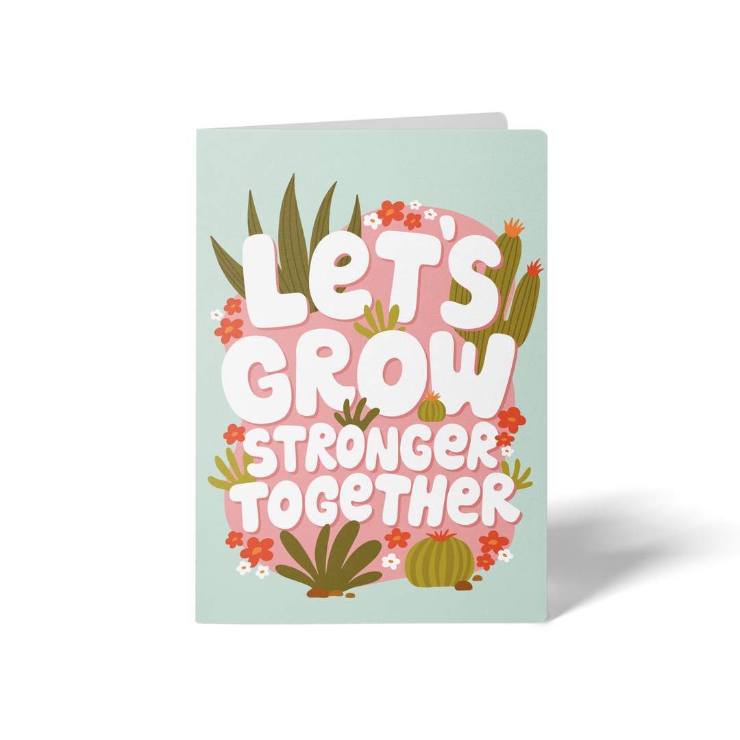 Set of Let's Grow Stronger Together Greeting Cards | Envelopes Included Greeting Card Market Dwellings