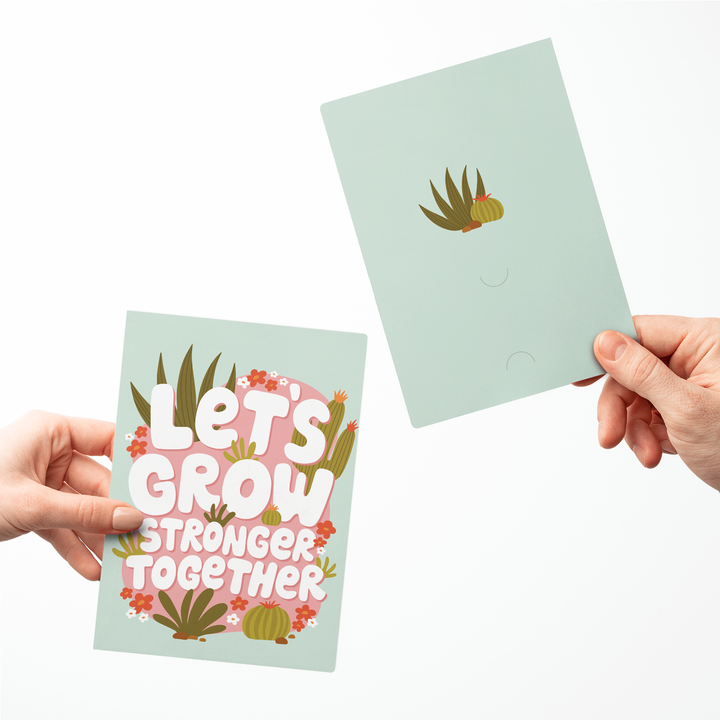 Set of Let's Grow Stronger Together Greeting Cards | Envelopes Included Greeting Card Market Dwellings