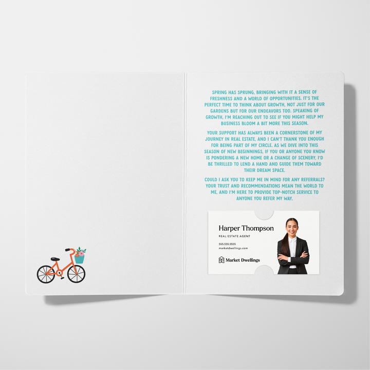 Set of Your Referrals Help My Business Spring Forward! | Greeting Cards | Envelopes Included | 127-GC001 Greeting Card Market Dwellings