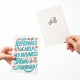 Your Referrals Help My Business Spring Forward! | Real Estate Greeting Cards with Envelopes Greeting Card Market Dwellings