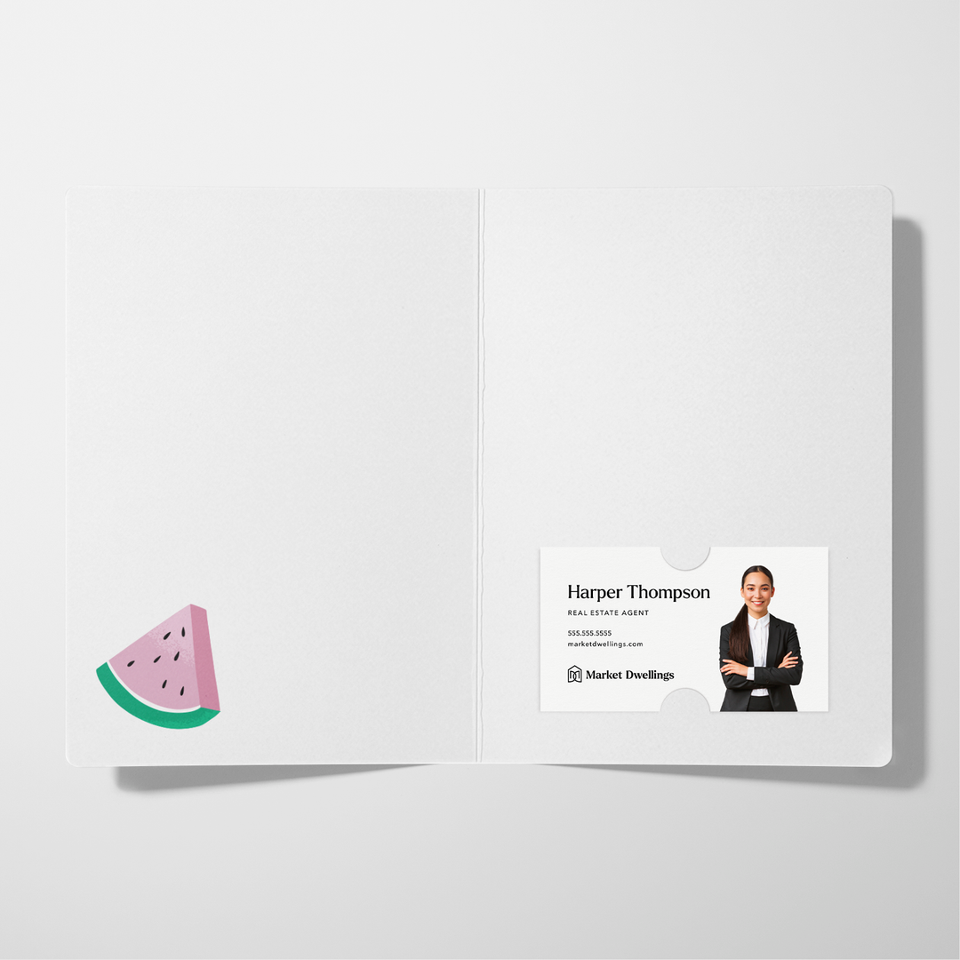 Set of Thanks A Melon For Clients Like You! Greeting Cards | Envelopes Included Greeting Card Market Dwellings