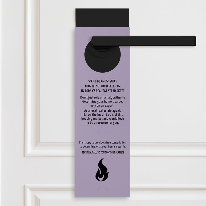 Vertical | The Real Estate Market is Hot | Real Estate Agent Double Sided Door Hangers | 13-DH005