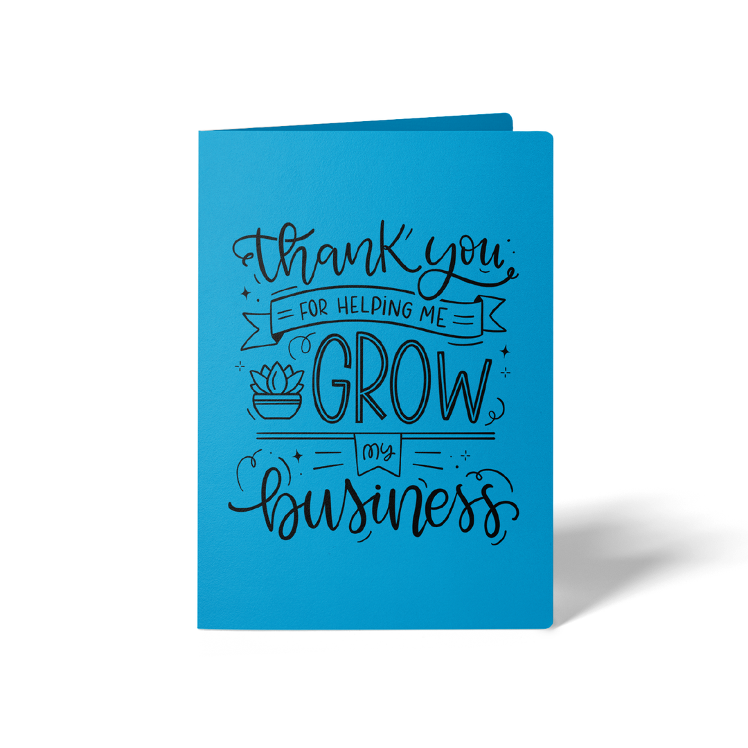 Set of Thank You For Helping Me Grow My Business Greeting Cards | Envelopes Included Greeting Card Market Dwellings ARCTIC