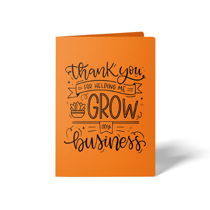 Set of Thank You For Helping Me Grow My Business Greeting Cards | Envelopes Included Greeting Card Market Dwellings CARROT