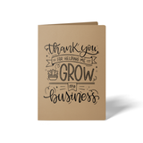 Thank You For Helping Me Grow My Business | Greeting Cards with Envelopes Greeting Card Market Dwellings KRAFT 10
