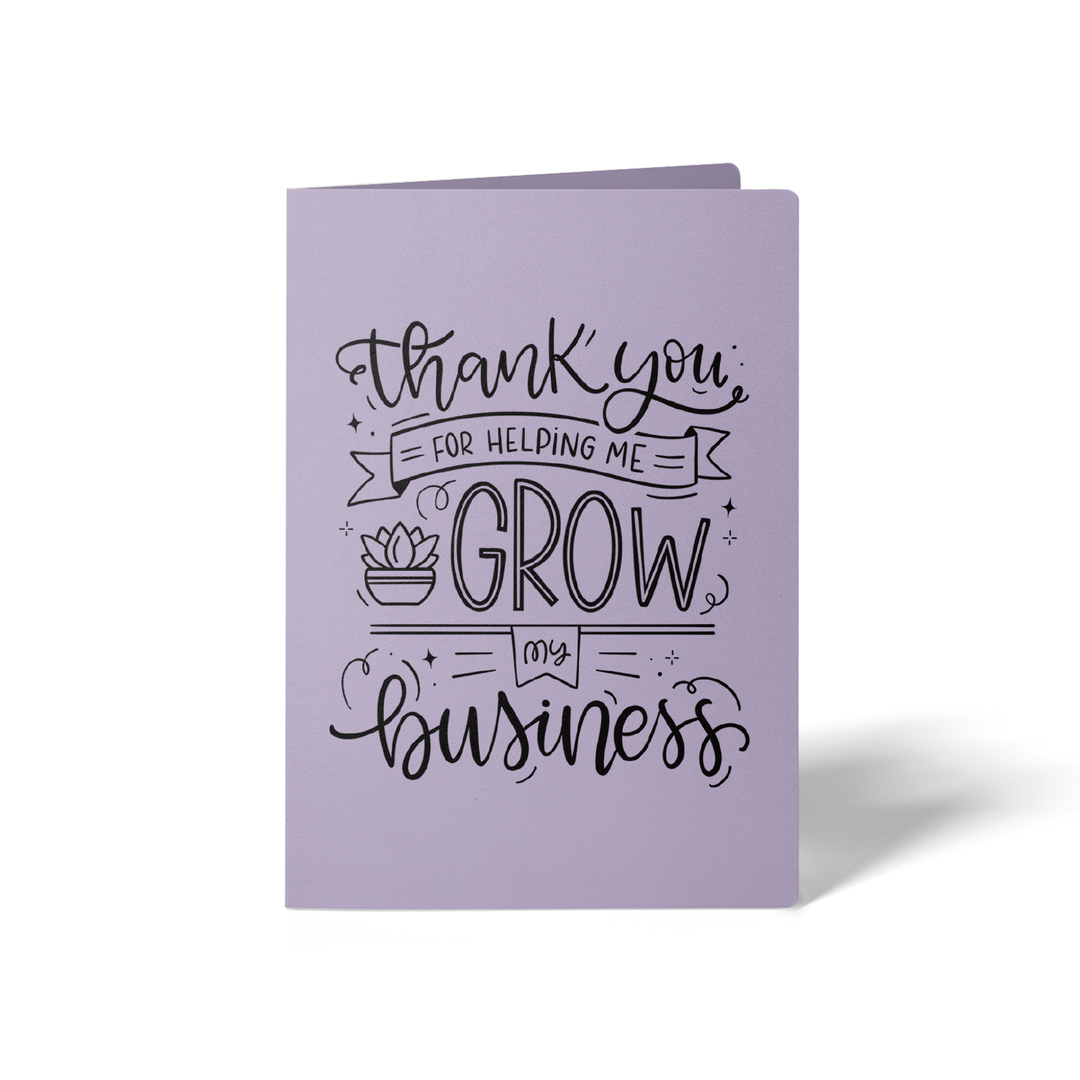 Set of Thank You For Helping Me Grow My Business Greeting Cards | Envelopes Included