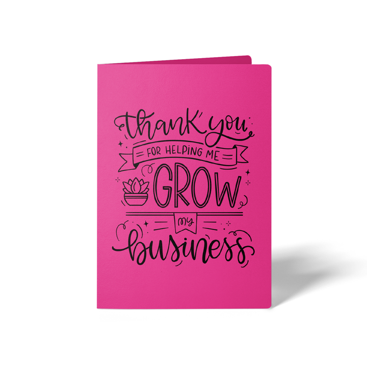 Set of Thank You For Helping Me Grow My Business Greeting Cards | Envelopes Included