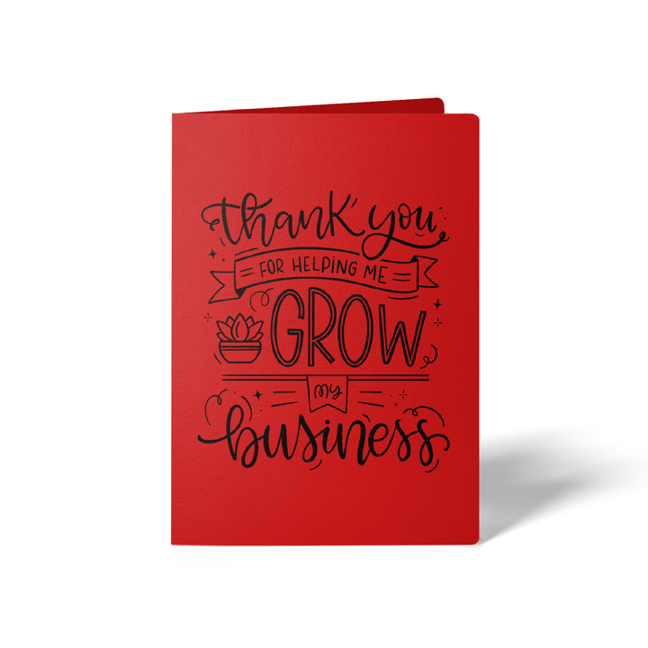 Set of Thank You For Helping Me Grow My Business Greeting Cards | Envelopes Included