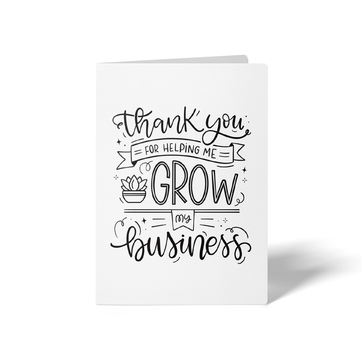 Set of Thank You For Helping Me Grow My Business Greeting Cards | Envelopes Included