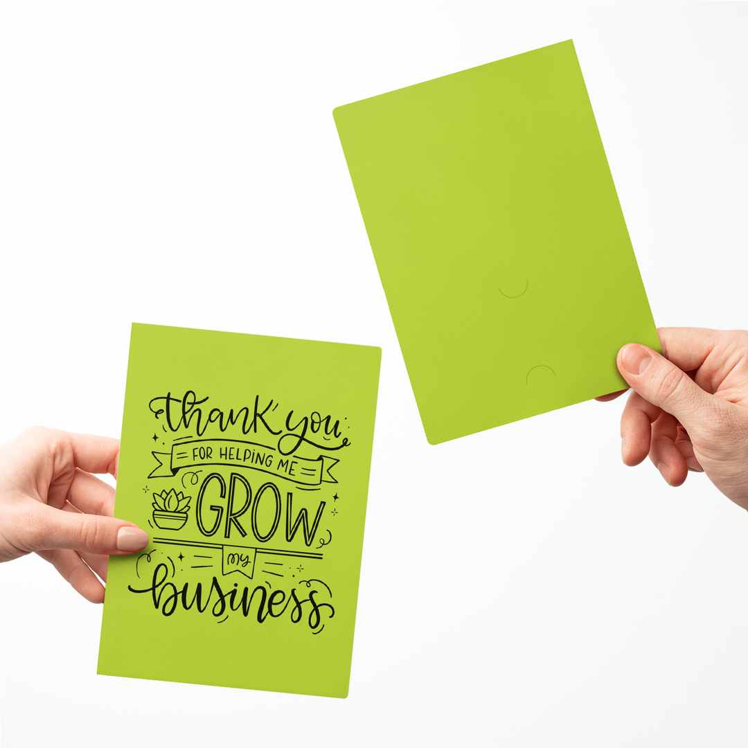 Set of Thank You For Helping Me Grow My Business Greeting Cards | Envelopes Included Greeting Card Market Dwellings