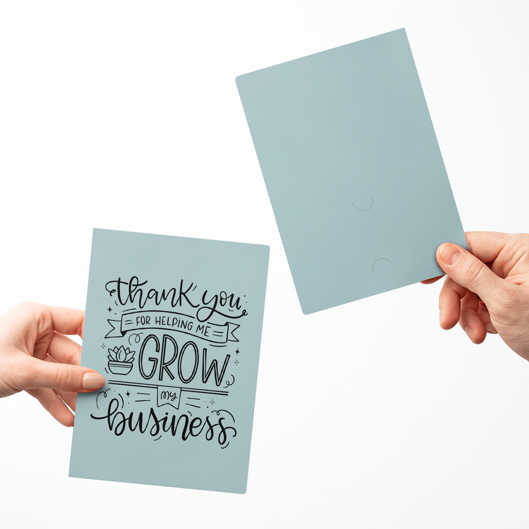 Set of Thank You For Helping Me Grow My Business Greeting Cards | Envelopes Included