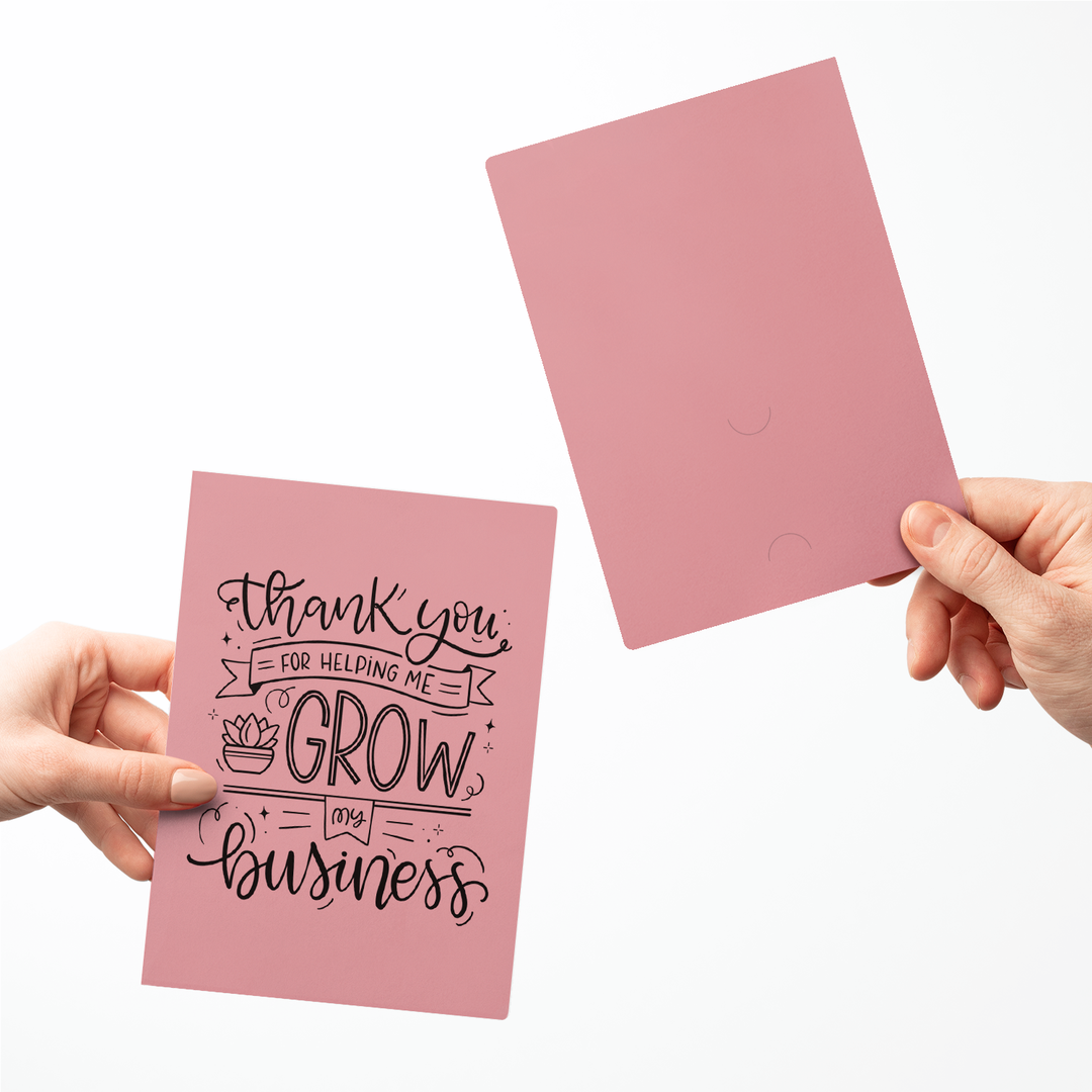 Set of Thank You For Helping Me Grow My Business Greeting Cards | Envelopes Included Greeting Card Market Dwellings