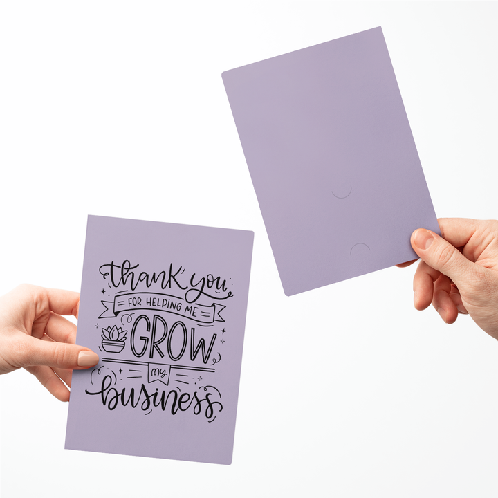 Set of Thank You For Helping Me Grow My Business Greeting Cards | Envelopes Included