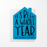 "It's Been A Whole Year" Home Anniversary | Real Estate & Mortgage Greeting Cards with Envelopes Greeting Card Market Dwellings
