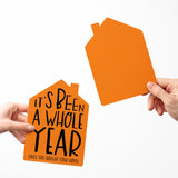 "It's Been A Whole Year" Home Anniversary | Real Estate & Mortgage Greeting Cards with Envelopes Greeting Card Market Dwellings
