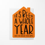 "It's Been A Whole Year" Home Anniversary | Real Estate & Mortgage Greeting Cards with Envelopes Greeting Card Market Dwellings