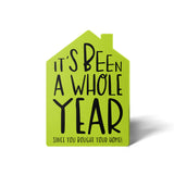 "It's Been A Whole Year" Home Anniversary | Real Estate & Mortgage Greeting Cards with Envelopes Greeting Card Market Dwellings