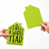 "It's Been A Whole Year" Home Anniversary | Real Estate & Mortgage Greeting Cards with Envelopes Greeting Card Market Dwellings