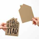 "It's Been A Whole Year" Home Anniversary | Real Estate & Mortgage Greeting Cards with Envelopes Greeting Card Market Dwellings