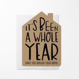 "It's Been A Whole Year" Home Anniversary | Real Estate & Mortgage Greeting Cards with Envelopes Greeting Card Market Dwellings