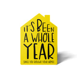 "It's Been A Whole Year" Home Anniversary | Real Estate & Mortgage Greeting Cards with Envelopes Greeting Card Market Dwellings LEMON 10