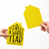 "It's Been A Whole Year" Home Anniversary | Real Estate & Mortgage Greeting Cards with Envelopes Greeting Card Market Dwellings