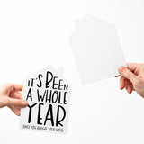 "It's Been A Whole Year" Home Anniversary | Real Estate & Mortgage Greeting Cards with Envelopes Greeting Card Market Dwellings