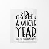 "It's Been A Whole Year" Home Anniversary | Real Estate & Mortgage Greeting Cards with Envelopes Greeting Card Market Dwellings
