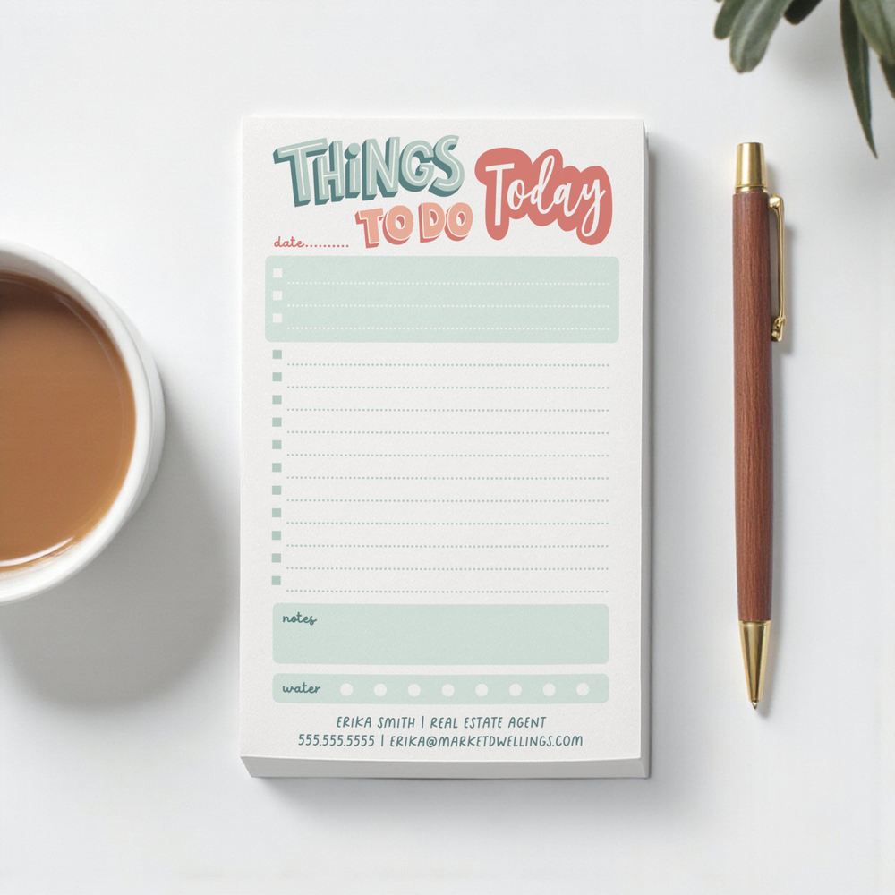 Set of Things To Do Today Notepads | 5 x 8in | 50 Tear-Off Sheets | 13-SNP Notepad Market Dwellings