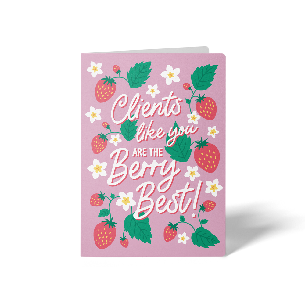 Clients Like You Are The Berry Best! | Real Estate Greeting Cards with Envelopes Greeting Card Market Dwellings