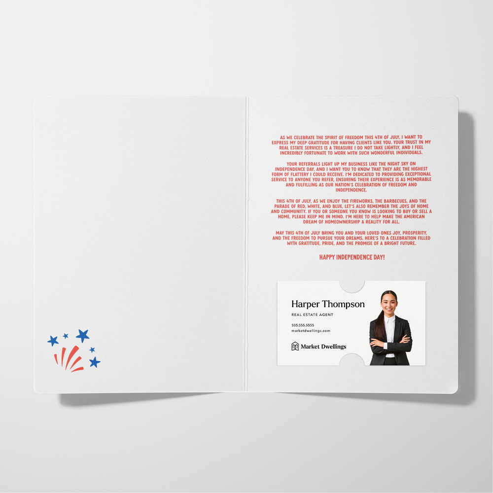 Set of Red, White, Blue, And Grateful For You Greeting Cards | Envelopes Included Greeting Card Market Dwellings