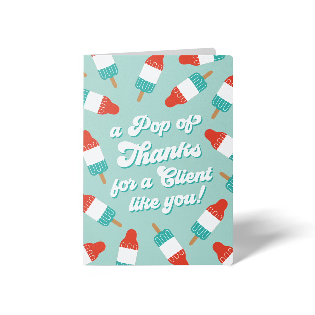 Set of A Pop Of Thanks For A Client Like You! | 4th Of July Greeting Cards | Envelopes Included Greeting Card Market Dwellings SEAFOAM