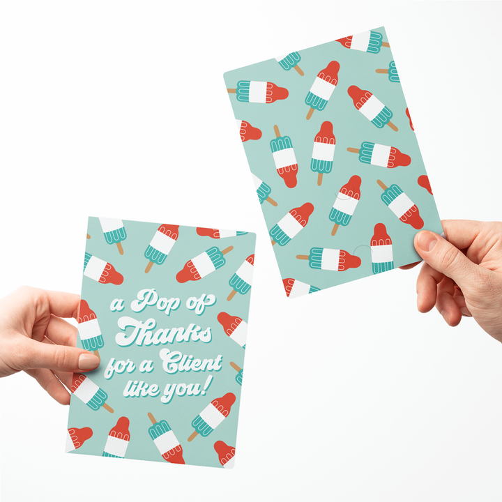 Set of A Pop Of Thanks For A Client Like You! | 4th Of July Greeting Cards | Envelopes Included Greeting Card Market Dwellings