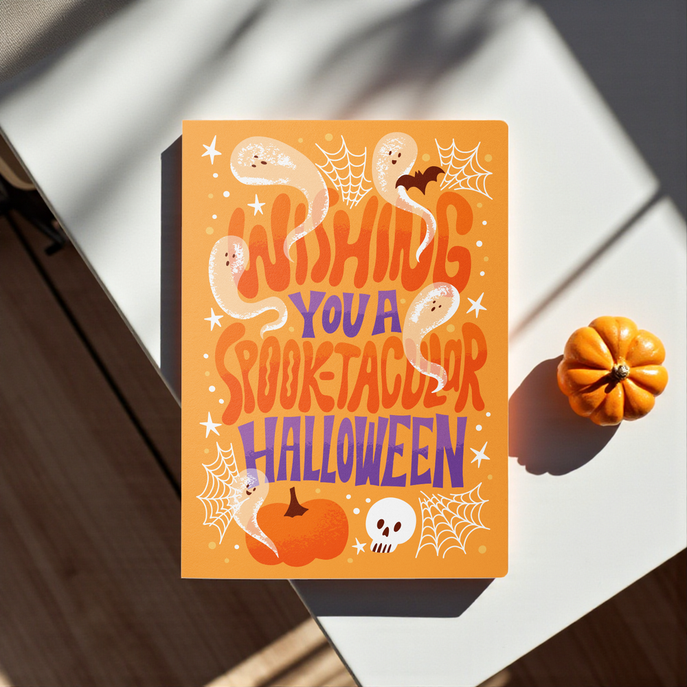 Set of Wishing You A Spook-tacular Halloween! Greeting Cards | Envelopes Included Greeting Card Market Dwellings
