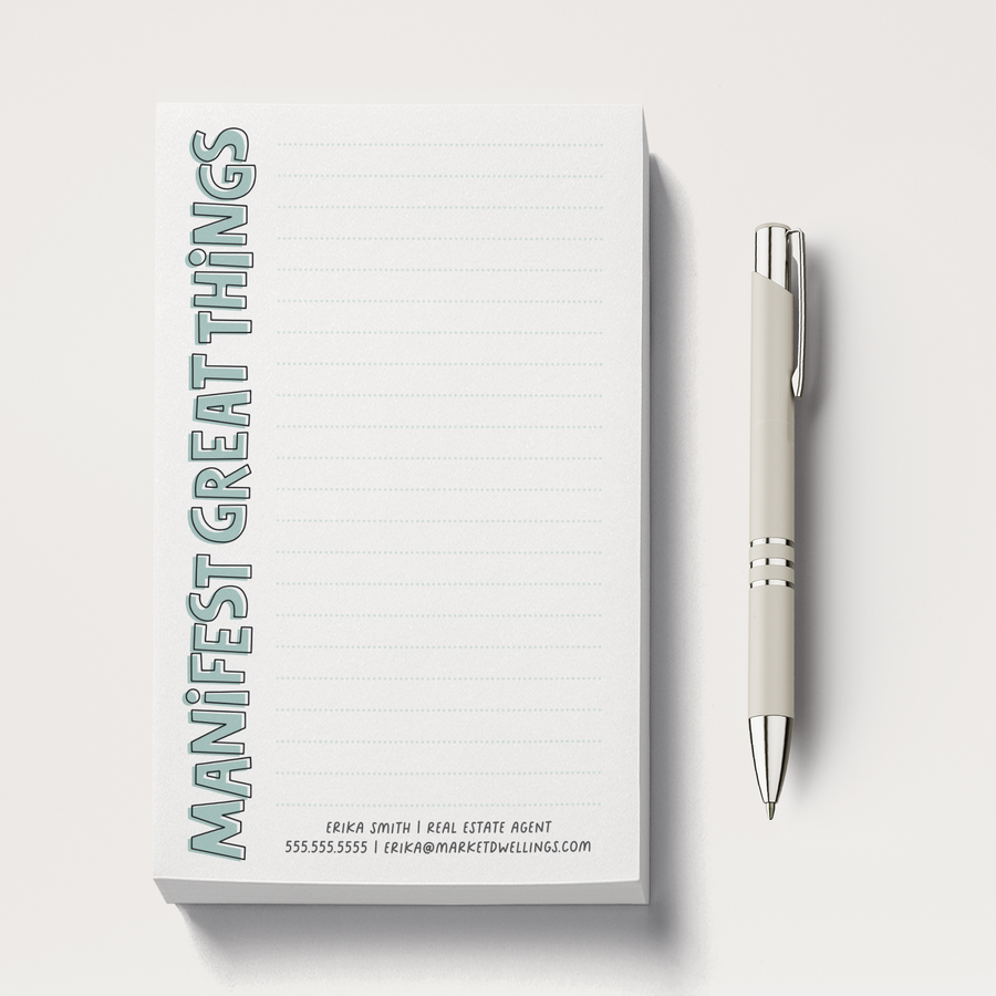 Set of Manifest Great Things Notepads | 5 x 8in | 50 Tear-Off Sheets | 14-SNP-AB Notepad Market Dwellings SEAFOAM 50 Sheets Yes: Add Magnets