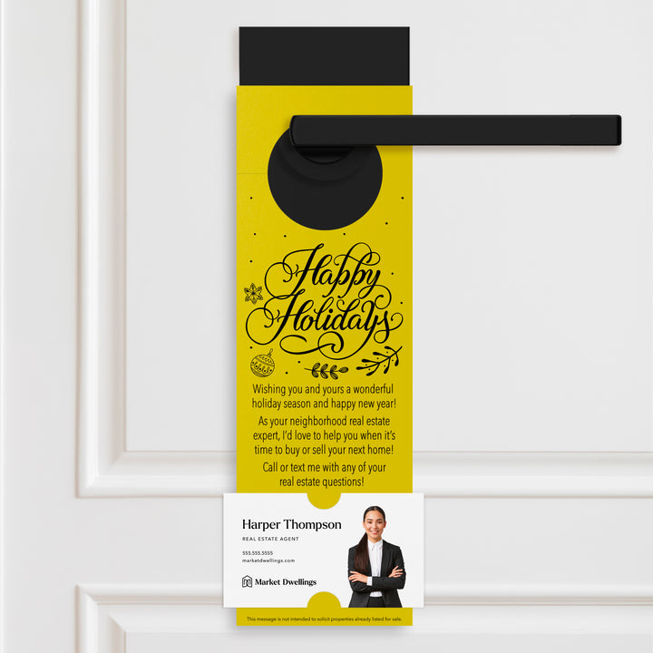 Happy Holidays | Real Estate Neighbor Door Hangers Door Hanger Market Dwellings LEMON