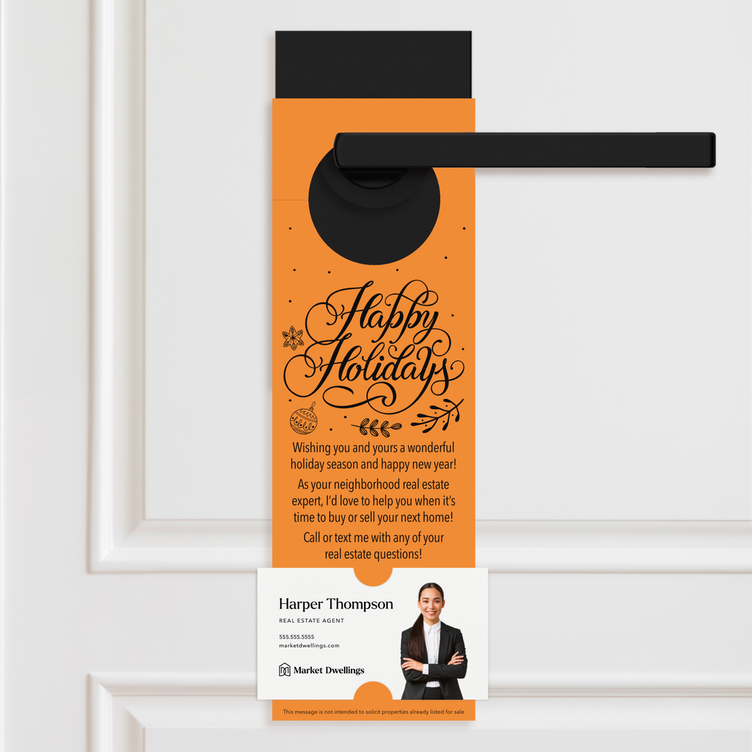 Happy Holidays | Real Estate Neighbor Door Hangers Door Hanger Market Dwellings CARROT