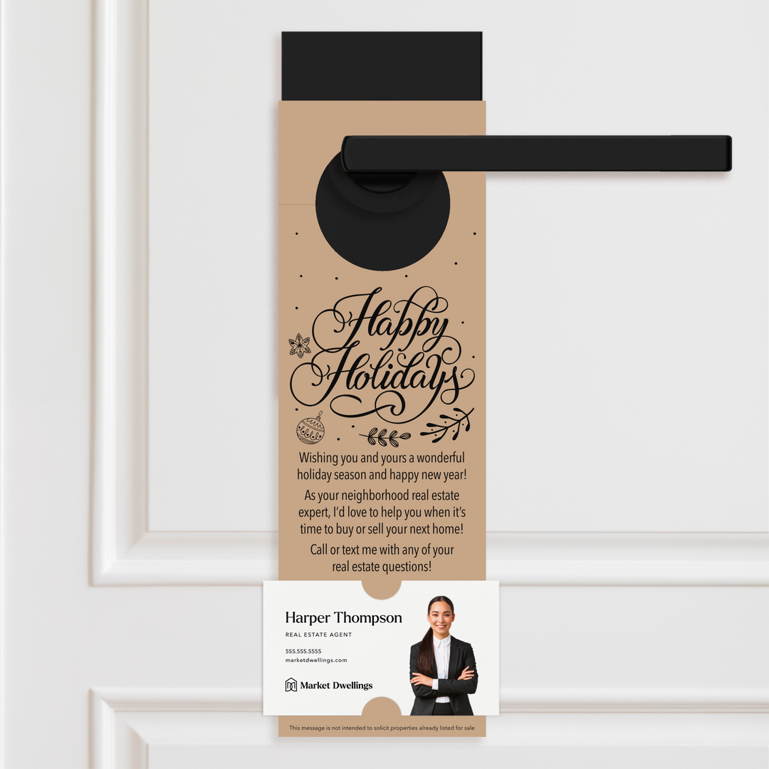 Happy Holidays | Real Estate Neighbor Door Hangers Door Hanger Market Dwellings KRAFT